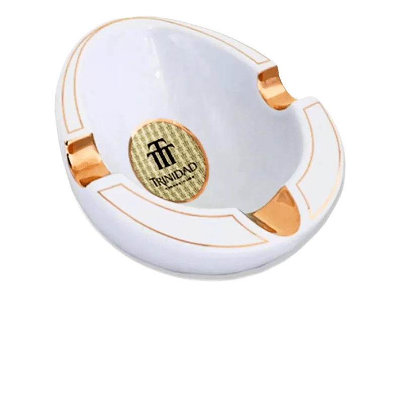 Posacenere in ceramica bianca per 3 sigari Trinidad