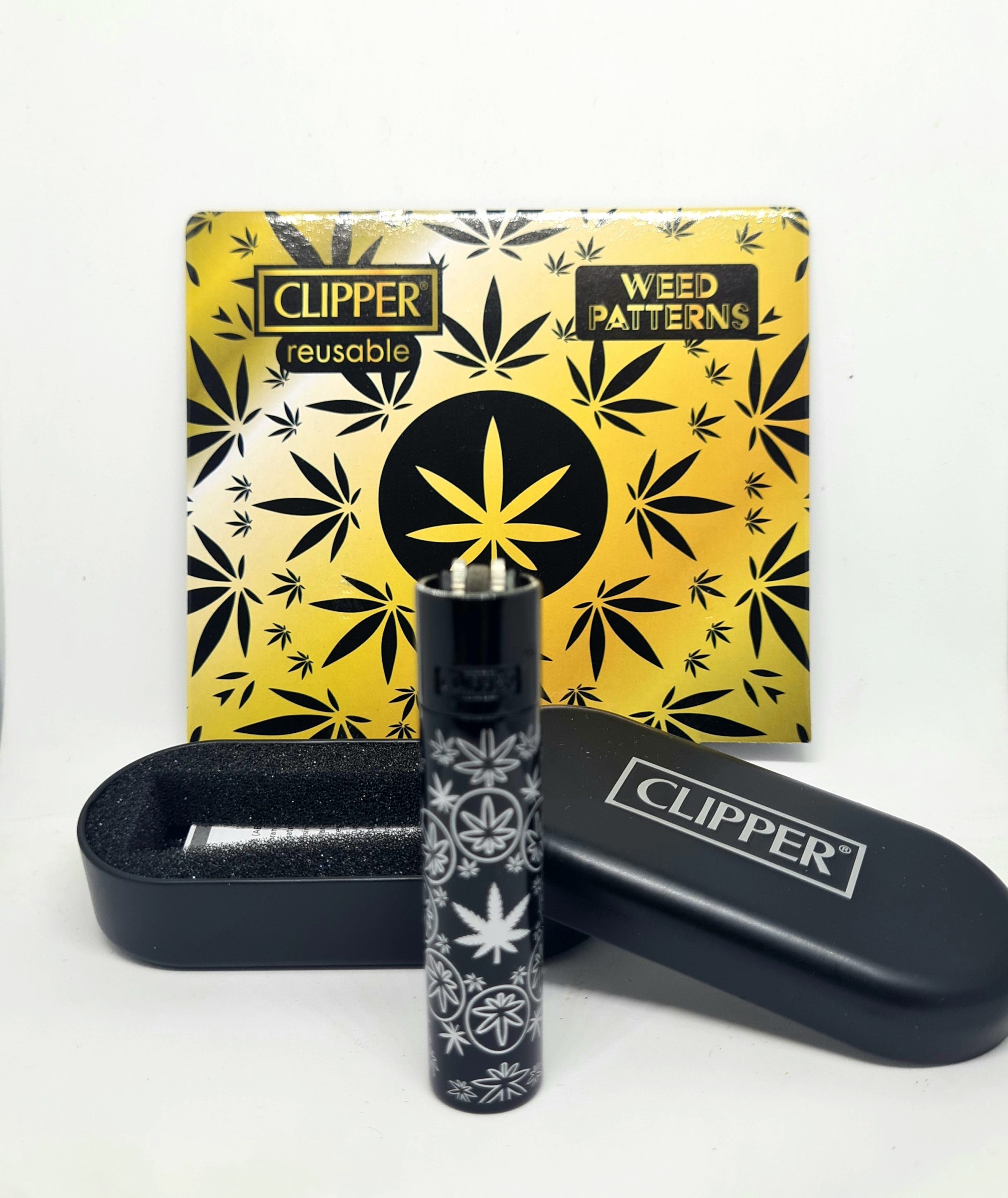 2344.jpg Accendino CLIPPER WEED PATTERSON 3 CON CONFEZIONE REGALO