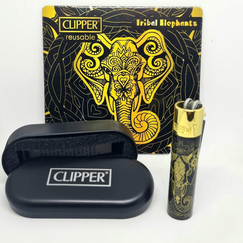 Accendino CLIPPER TRIBAL ELEPHANT 3 CON CONFEZIONE REGALO