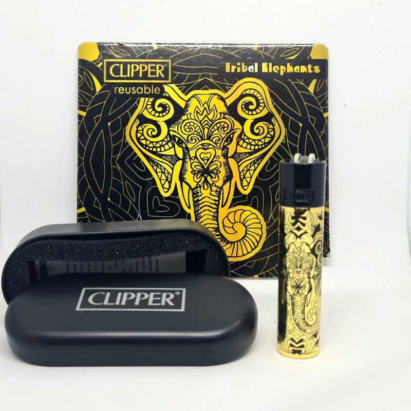 Accendino CLIPPER TRIBAL ELEPHANT 1 CON CONFEZIONE REGALO