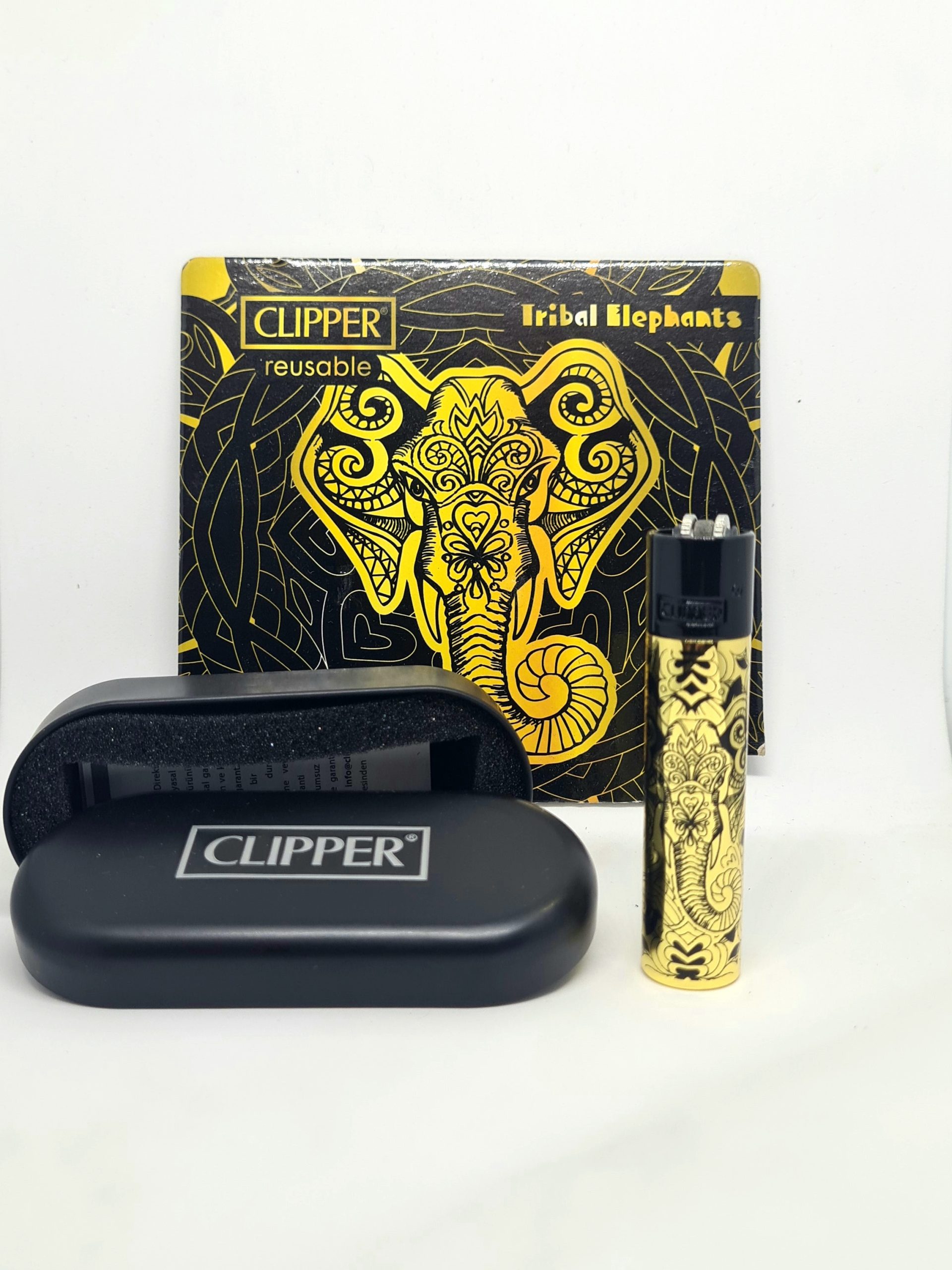 2353.jpg Accendino CLIPPER TRIBAL ELEPHANT 1 CON CONFEZIONE REGALO