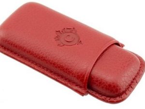 Portasigari 2 toscani in pelle martellata rossa