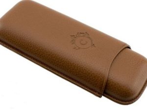 Portasigari 2 toscani in pelle martellata marrone