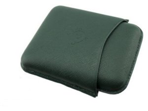 Portasigari astuccio toscanello per quattro ammezzati in pelle saffiano verde