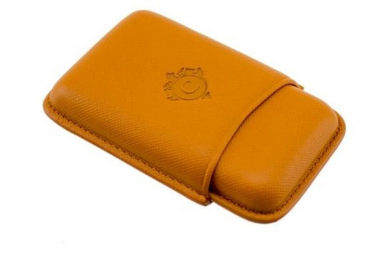 Portasigari per tre ammezzati toscani in pelle saffiano arancio Portasigari per tre ammezzati toscani in pelle saffiano arancio