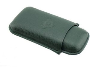 Portasigari per due sigari medi in pelle saffiano verde