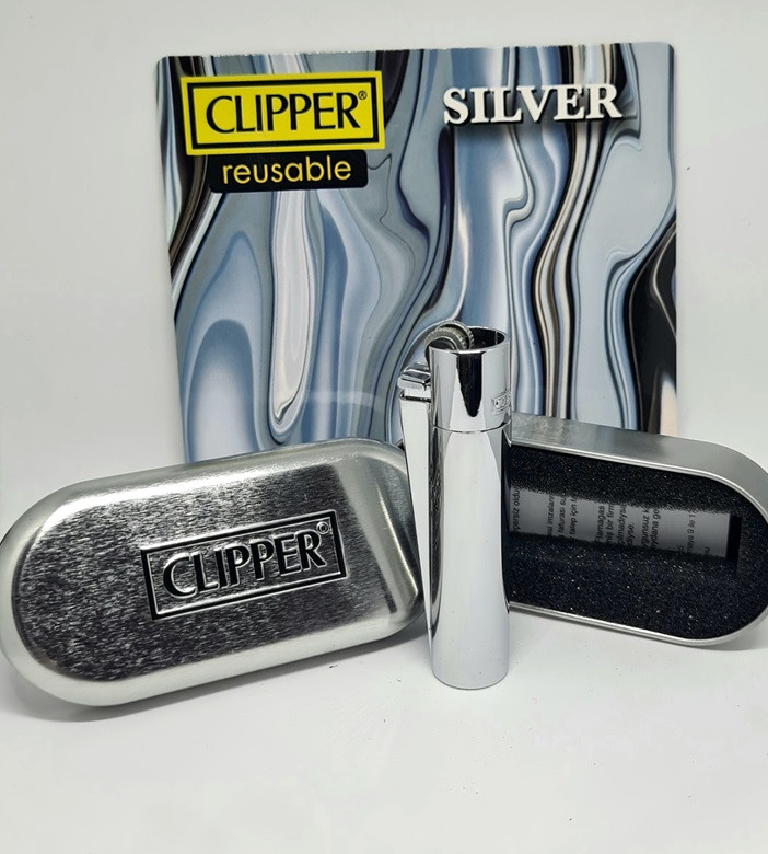 2493.jpg CLIPPER METAL SILVER CROMO CON CONFEZIONE IN METALLO