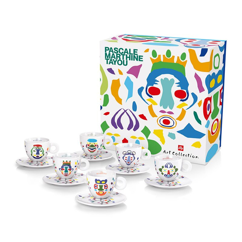 Set 6 Tazze Cappuccino Art Collection Pascale Marthine Tayou